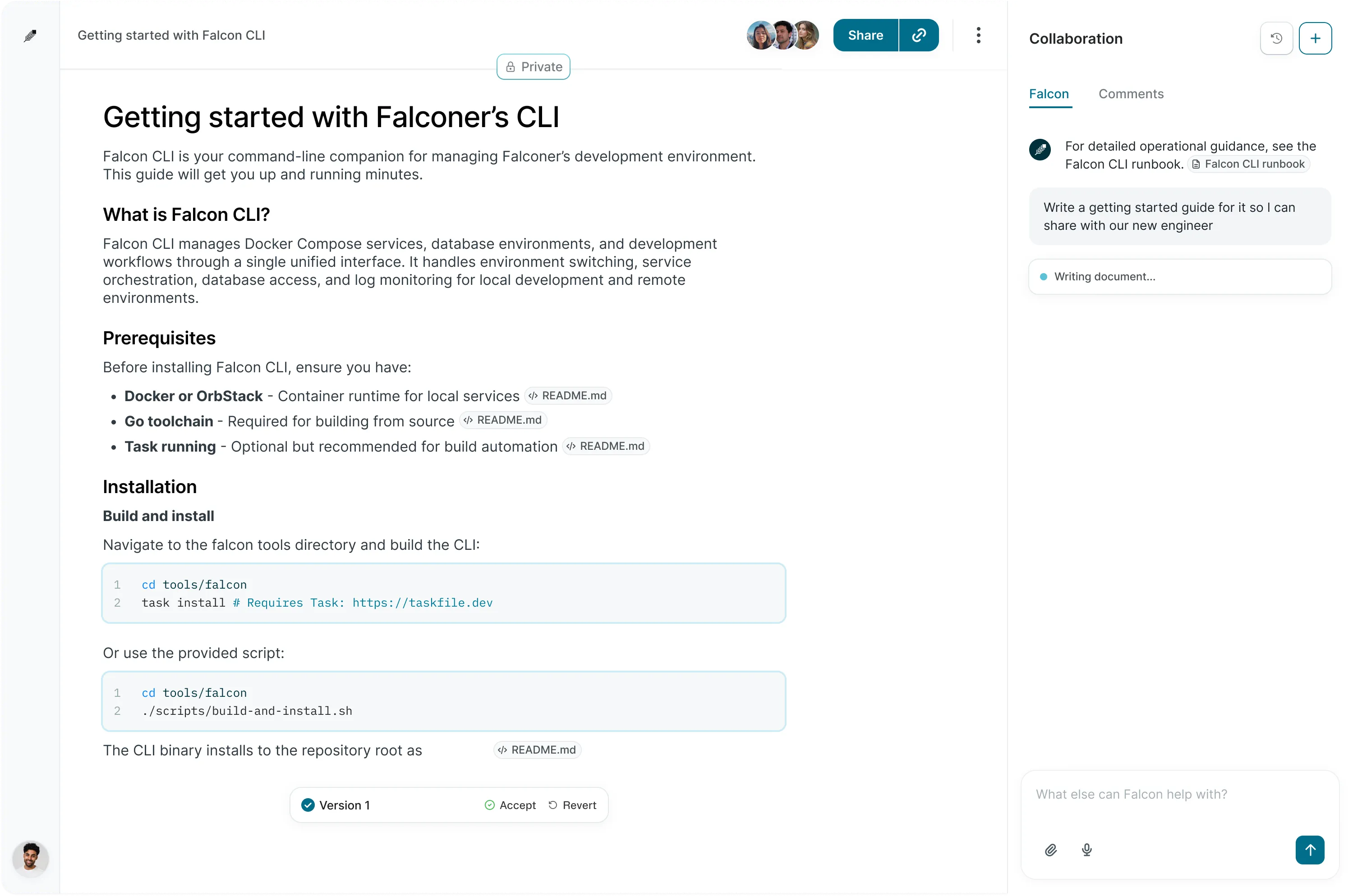 Falconer app